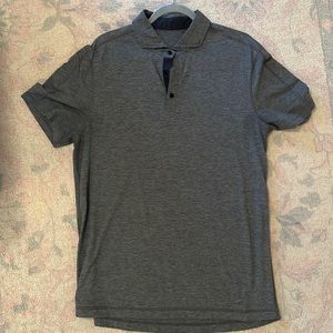 Mens lululemon polo Large mushroom grey brown color